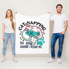 Manta Polar El Ataque Al Gato Es Mi Autocuidado: Gatos Cuestos