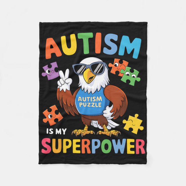 Manta Polar El autismo águila es mi superpoder aceptar amor de (Anverso)