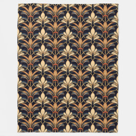 Manta Polar El azul turbio y el Naranja Art Deco