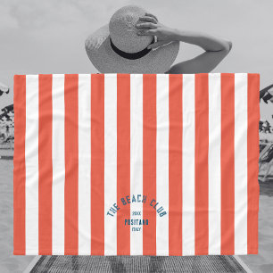 Manta Polar El Beach Club Escudo Naranja Red Cabana Stripe