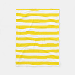 Manta Polar El blanco amarillo elegante raya la plantilla