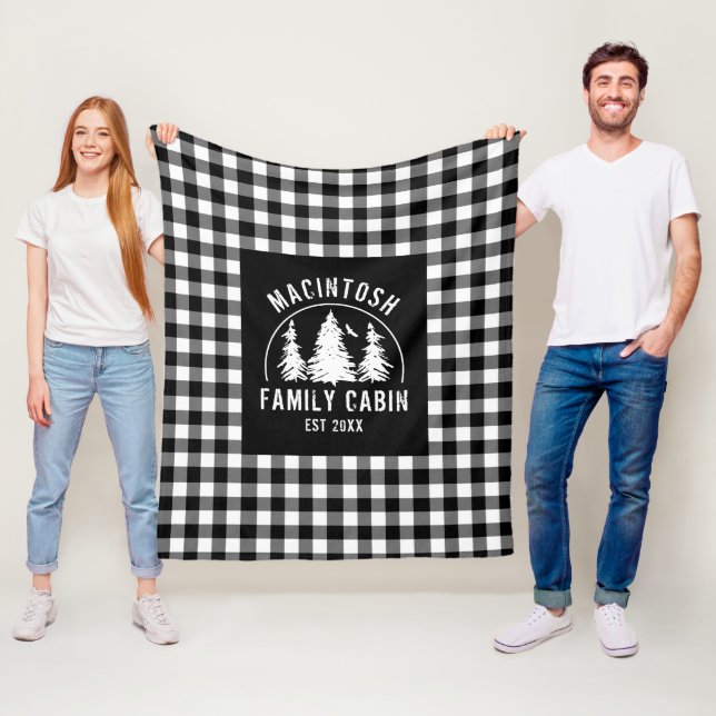 Manta Polar El búfalo blanco negro ruso plaid Woods personalis (In situ)