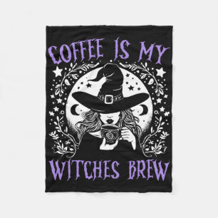 Manta Polar El café es mi bruja engendran retro Halloween Witc