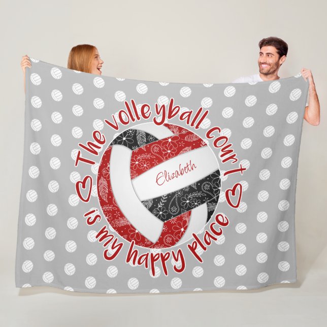 Manta Polar el campo rojo de voleibol negro boho es mi lugar f (In situ)
