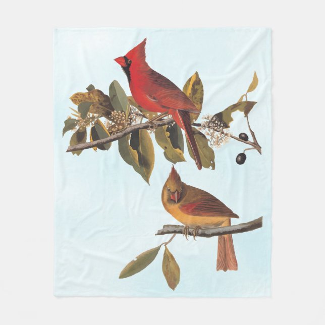 Manta Polar El cardenal Grosbeak Aves Audubon de América (Anverso)