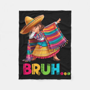 Manta Polar El Chica mexicano Dabbing Bruh Poncho Funny Cinco