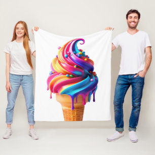 Manta Polar El clásico cono de helado vibrante de SlipperyJoe'
