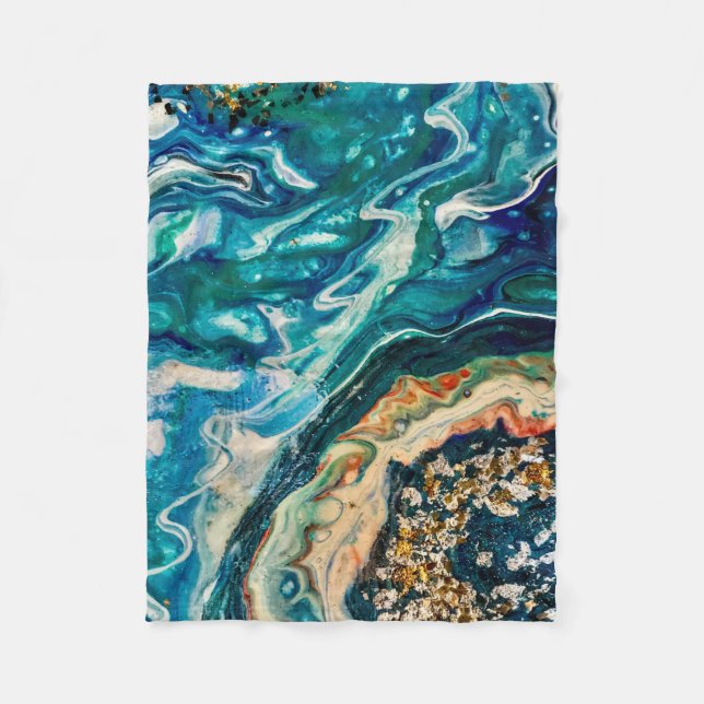 Manta Polar El cuadro abstracto del hielo y el pescado (Anverso)