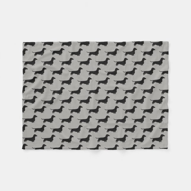 Manta Polar El Dachshund siluetea el modelo (Frente (Horizontal))