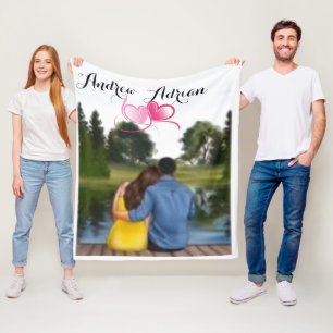 Manta Polar El día de San Valentín de pareja personalizada 202