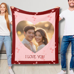 Manta Polar El día de San Valentín Pareja Fleece Blanket Heart