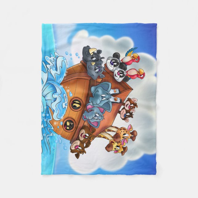 Manta Polar El dibujo animado de la arca de Noah embroma el (Anverso)