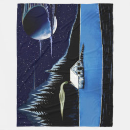 Manta Polar El diseño de Fleece Blanket "Cabin by the Lake".