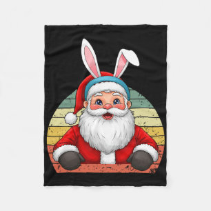 Manta Polar El Divertido Santa Claus Con Orejas De Conejo Para