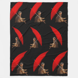 Manta Polar El divertido Sun Smart Meerkat Bajo El Paraguas,