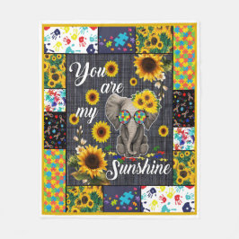 Manta Polar El Elefante De Autismo Sunflower Eres Mi Sol