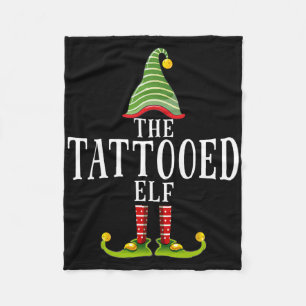 Manta Polar El Elfo Tatuado Divertido Pijama Navideño a Juego