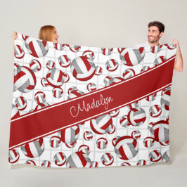 Manta Polar el equipo de chicas grises rojas colores de voleib