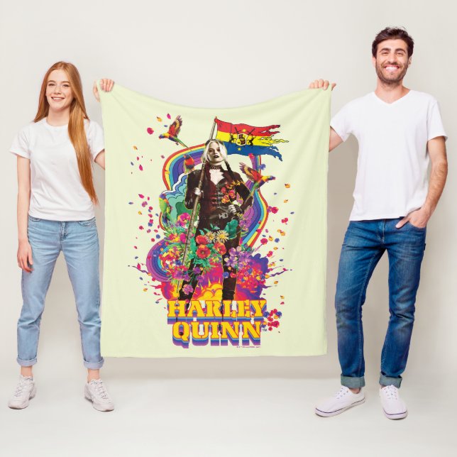 Manta Polar El escuadrón suicida | Flores y arcoiris de Harley (In situ)