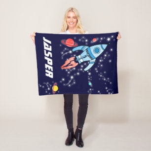 Manta Polar El espacio aéreo cohete planetas y estrellas azul