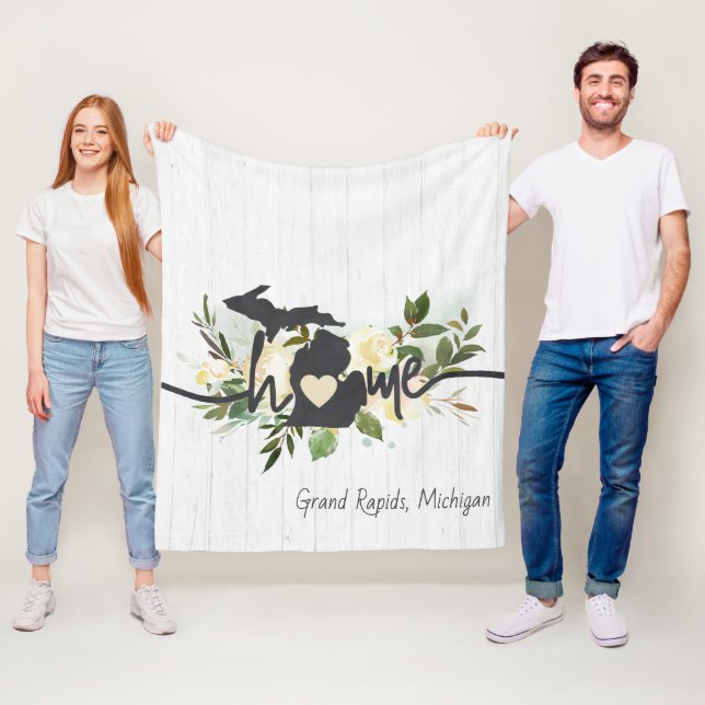 Manta Polar El estado de Michigan personalizó tu ciudad natal (In situ)