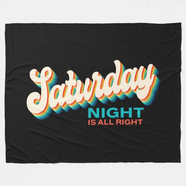 Manta Polar El estilo retro de la noche del sábado está bien (Frente (Horizontal))
