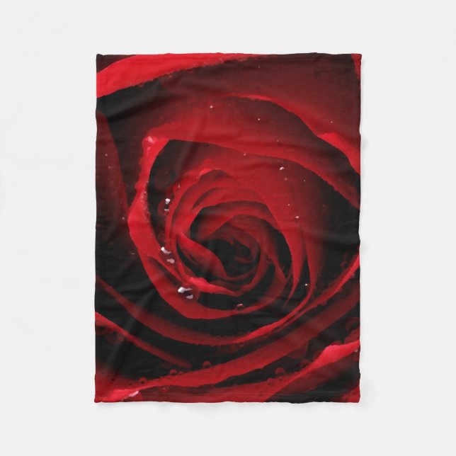 Manta Polar El flor floral de los pétalos de los rosas rojos (Anverso)