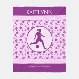 Manta Polar El fútbol Purple Heart del chica personalizado