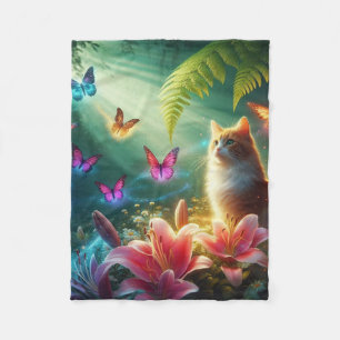 Manta Polar El Gato Curioso & Sus Mariposas