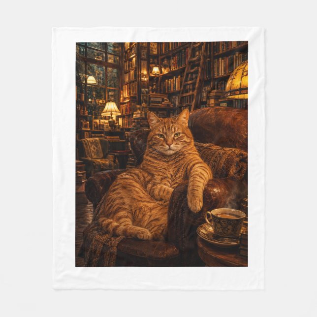 Manta Polar "El gato de la librería  (Anverso)