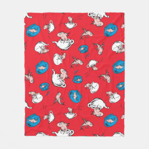 Manta Polar El gato en el sombrero   El patrón rojo del pez
