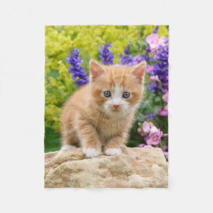 Manta Polar El Ginger Ginger Gato Gatito Gatito Flowery Garden