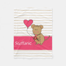 Manta Polar El globo lindo del corazón del ratón w, añade el