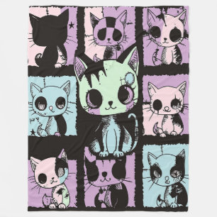 Manta Polar El Gótico Kawaii Pastel Patchwork Gótico Creepy