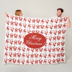 Manta Polar El gracioso Papá Noel Navidades Rojo y Blanco