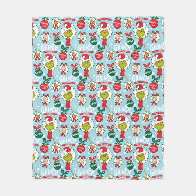 Manta Polar El Grinch | Patrón Feliz Wholidays (Anverso)
