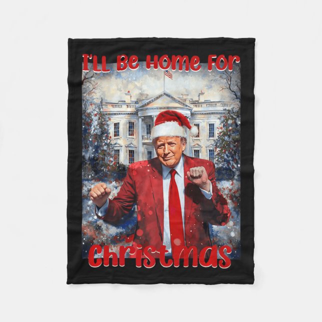 Manta Polar El hogar de papá para Navidades Trump1 (Anverso)