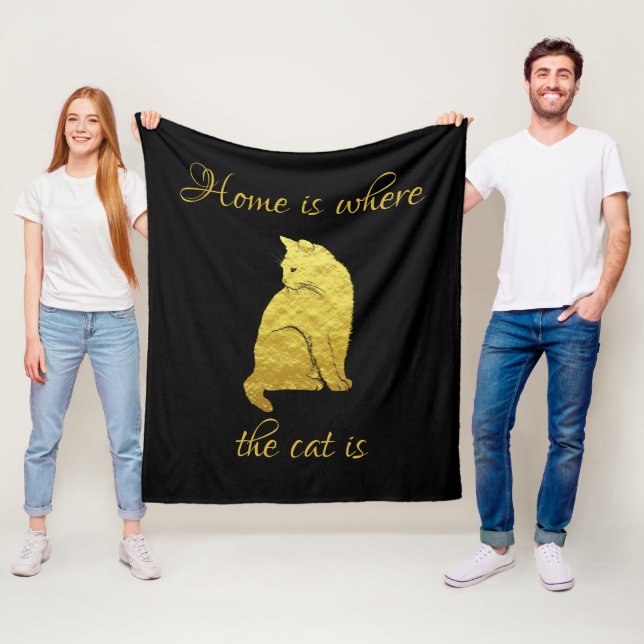 Manta Polar El hogar es donde está el gato (In situ)