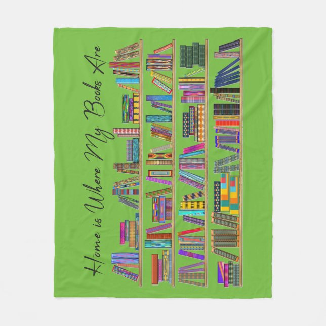 Manta Polar El hogar es donde están mis libros (Anverso)