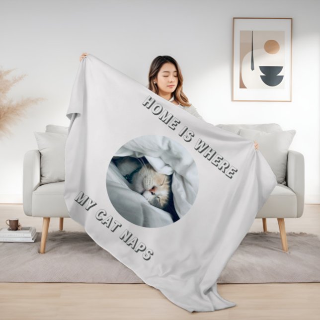 Manta Polar El hogar es donde mi gato toma una siesta personal (Subido por el creador)