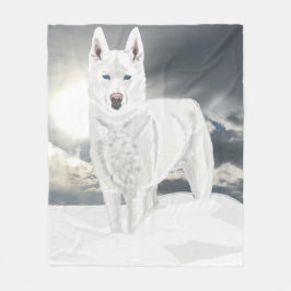 Manta Polar El Husky Blanco con Nieve