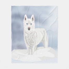 Manta Polar El Husky Blanco con Nieve