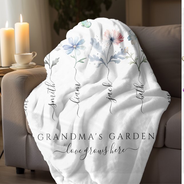 Manta Polar El jardín de la abuela con los nietos llama Waterc (Subido por el creador)