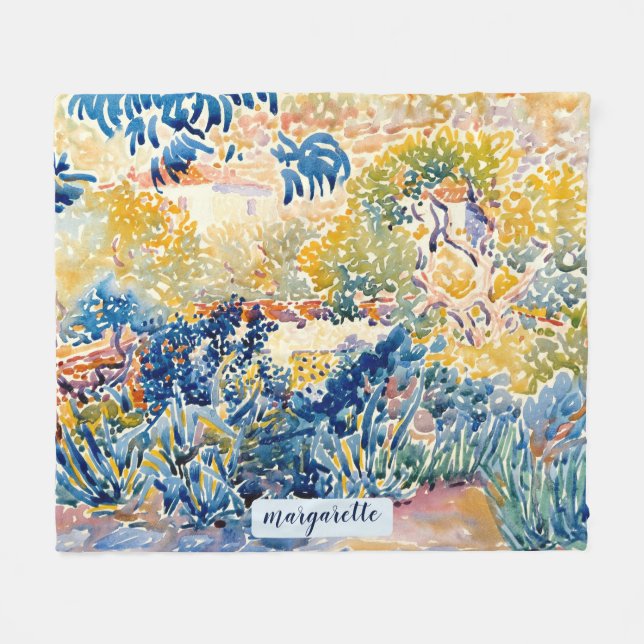 Manta Polar El Jardín del Artista de Monograma Moderno Persona (Frente (Horizontal))