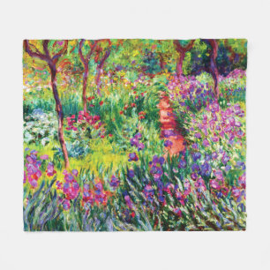 Manta Polar El jardín Iris de Giverny, por Claude Monet