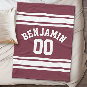 Manta Polar El jersey marrón y blanco raya número conocido d