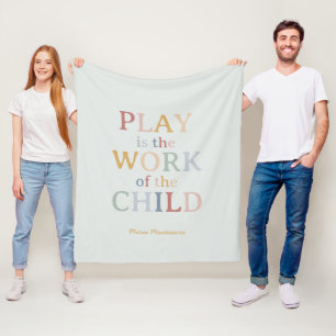 Manta Polar El juego es el trabajo de la niña Maria Montessori
