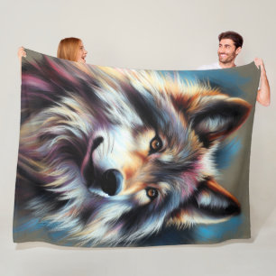 Manta Polar El lobo del Pastel duro en gris