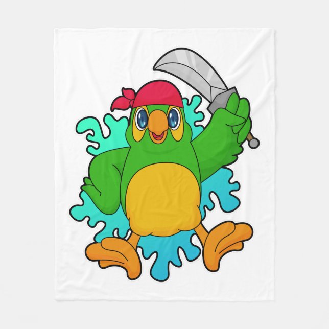 Manta Polar El loro como pirata con espada (Anverso)