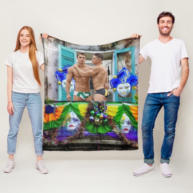 Manta Polar El Mardi Gras de SlipperyJoe enmascara abalorios d (In situ)